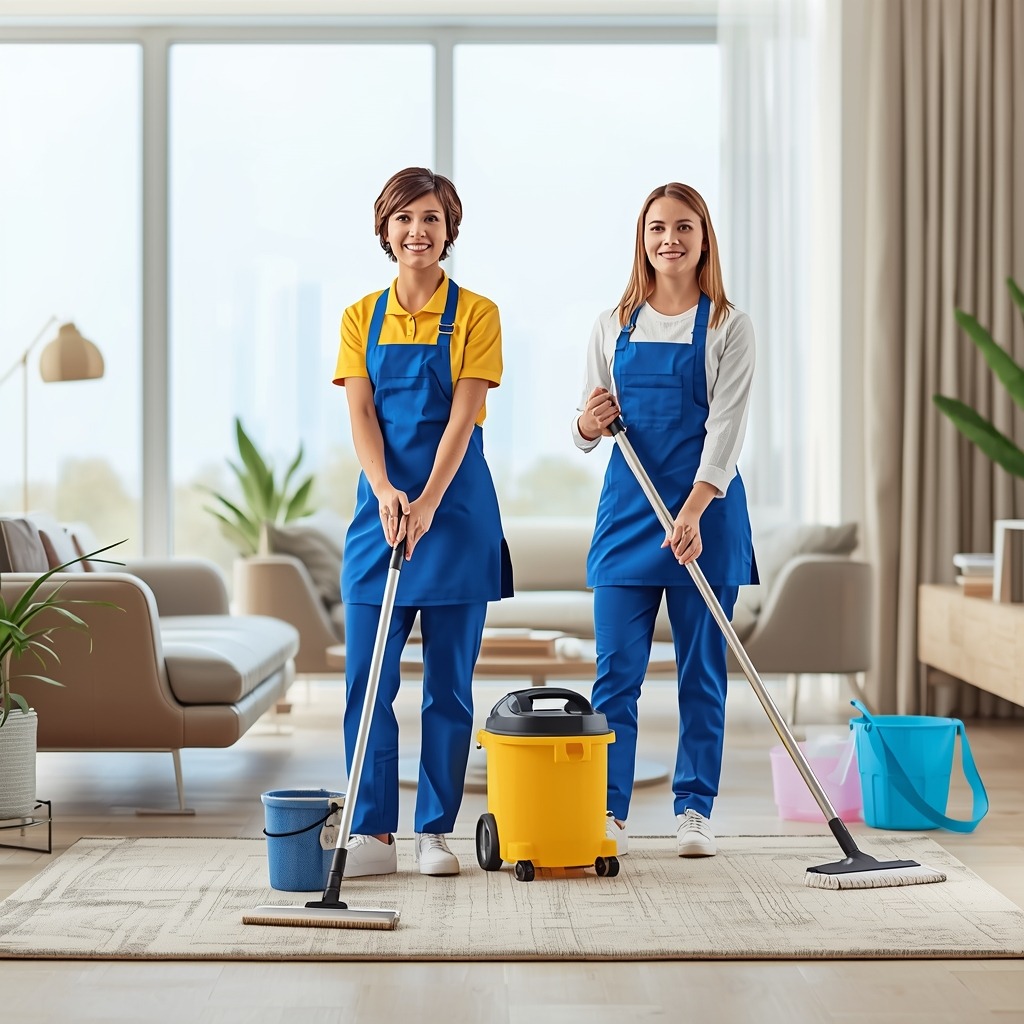 lucid-origin_create_a_vibrant_and_detailed_image_of_a_cleaning_services_team_at_work_in_a_mod-0