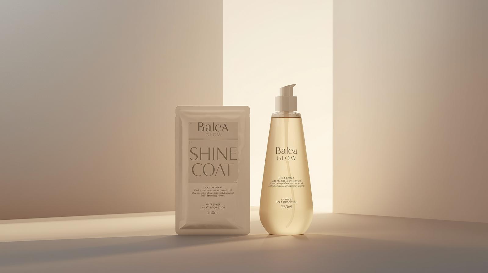 Balea Glow Perfect Shine Coat – Anti-Frizz, Heat Protection & Shine, 150 ml